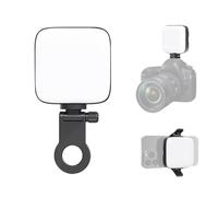 HUIOP Lampe de photographie de poche de 4,5 W, lumière LED bicolore, lumière Vlog portable, température de couleur 3 000 K-9 900 K, réglable avec batterie de 2 000 mAh, 64 perles LED avec adaptateur