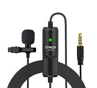 HUIOP Lav-S8 Microphone à rabat professionnel avec clip Microphone à rabat omnidirectionnel Réduction du bruit Appairage automatique Câble long de 8 m pour appareil photo reflex numérique Téléphone