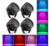 HUIOP Le projecteur RGBW de la Lampe d'étape de LED Allume la lumière Disco DMX512 Automatique activée par Le Son de 12pcs LED 12W pour Le Club de Mariage DJ Party Pub KTV, Pack de 4 lumières,Lumi