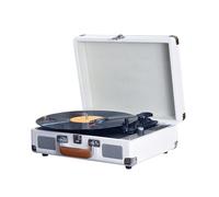 HUIOP Lecteur de disques vinyles vintage BT phonographe enregistrement USB 33/45/78 tr/min Support pour disques vinyles de 7/10/12" Platine disque portable avec haut-parleurs Entrée audio 3,5 Sortie