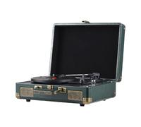 HUIOP Lecteur de disques vinyles vintage BT phonographe enregistrement USB 33/45/78 tr/min Support pour disques vinyles de 7/10/12" Platine disque portable avec haut-parleurs Entrée audio 3,5 Sortie