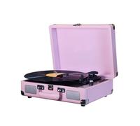 HUIOP Lecteur de disques vinyles vintage BT phonographe enregistrement USB 33/45/78 tr/min Support pour disques vinyles de 7/10/12" Platine disque portable avec haut-parleurs Entrée audio 3,5 Sortie
