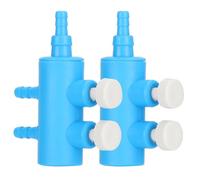 HUIOP Lot de 2 Séparateurs d'air pour Aquarium, Matière Plastique, Longue Durée de Service, Belle Apparence, Facile à Utiliser, Conçu pour Aquarium, Séparateur 2 Voies, Bleu Blanc, 5 Types