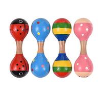 HUIOP Lot de 4 mini shakers en bois pour bébés et petites filles