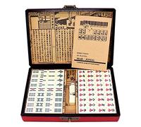 HUIOP Mahjong numéroté Chinois Ensemble 144 tuiles Mah-Jong Set Jouet Chinois Portable avec boîte,Jeu de Mah-Jong