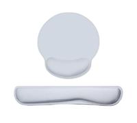 HUIOP Memory Foam Clavier Repose-poignet Tapis de souris Set Clavier Souris Protection de poignet avec tissu Base en caoutchouc antidérapante Gris