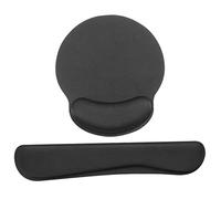 HUIOP Memory Foam Clavier Repose-poignet Tapis de souris Set Clavier Souris Protection de poignet avec tissu Base en caoutchouc antidérapante Noir