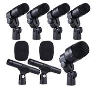HUIOP microphone, DMS-D7 Instruments de musique professionnels Batterie Microphone avec câble Kit de microphone avec accessoires de montage standard Housse en aluminium 1 Big Drum Microphone 4 petits
