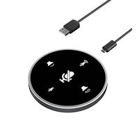 HUIOP Microphone d'ordinateur,Ordinateur de Bureau USB Haut-Parleur de conférence Microphone Haut-Parleur intégré Ordinateur PC omnidirectionnel 360 ° Micro à condensateur avec Fonction de Mise en