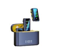 HUIOP Microphone sans fil, écran numérique, étui de charge avec réduction du bruit, double microphones avec clip Plug and Play Mini microphone avec puce 2,4 G à double cœur pour téléphone