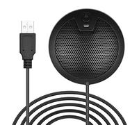 HUIOP Microphone USB Microphone à condensateur de bureau USB Microphone omnidirectionnel à 360° avec câble de 2 m de long Prise pour vidéoconférence par ordinateur Enseignement en ligne Jeux Gra