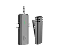 HUIOP Mini microphone sans fil 3 en 1 pour téléphone portable, microphone omnidirectionnel à 360 °, réduction du bruit, compatible avec smartphones Android de type C, tablette pour YouTube, Facebook