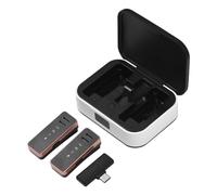 HUIOP Mini microphone sans fil pour téléphone portable Microphone à rabat omnidirectionnel à 360° avec écran Réduction du bruit Compatible avec tablette avec smartphone Android Type C