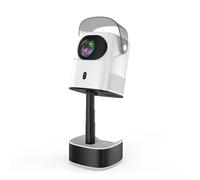 HUIOP Mini projecteur,Projecteur TS-2 1080P Home Cinéma Android 9.0 Vidéoprojecteur Prise en Charge du décodage 4K Affichage 100 Pouces Même Technique d'écran Projecteur de Film avec Tige rétractable