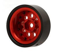 HUIOP Moyeu de Roue lesté en Alliage D'aluminium de 1,0" pour Voiture FMS FCX24 1/24 RC, Conduite Stable pour Les Amateurs Voitures RC, Moyeu 4 Pièces traité CNC (Rouge)