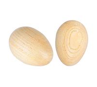 HUIOP Oeufs en Bois Maracas Egg Shakers Instrument de Percussion Musicale Oeufs 2pcs Beige,Shakers à Oeufs en Bois