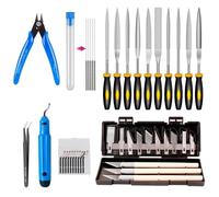 HUIOP Outil D'Ébavurage,Kit d'outils pour imprimante 3D Outil d'ébavurage Aiguilles de Nettoyage de buse Couteau de Gravure Outil de Sculpture Pièce d'imprimante 3D DIY Coupe-fichier de modèle 3D