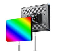 HUIOP Panneau lumineux LED RVB de 40 W, photographie professionnelle, température bicolore 3000 K-6500 K, luminosité réglable, plusieurs modes RVB, haut RA95+ avec tête sphérique, contrôle pagaie