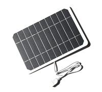 HUIOP Panneau solaire, 5 W 5 V, petit panneau solaire avec USB DIY Cellule solaire en silicium monocristallin imperméable Camping Panneau solaire d'énergie portable pour banque d'énergie téléphone