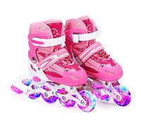 HUIOP Patins à roues alignées lumineuses réglables avec roues lumineuses pour filles et garçons, hommes et femmes