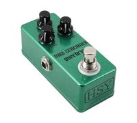 HUIOP Pédale d'overdrive pour guitare électrique True Bypass Boîtier en alliage de zinc DC 9 V Interface d'entrée/sortie 6,35 mm Unité/levier/Ton 3 boutons Mini E