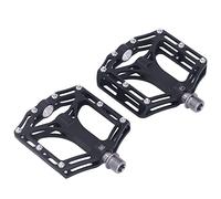 HUIOP Pédales de Vélo de Montagne, Pédales de Vélo de Route en Alliage de Titane pour Vélo VTT BMX, Pédales de Vélo en Métal, Plate-Forme Large Squelette Légère Antidérapante avec (Noir)