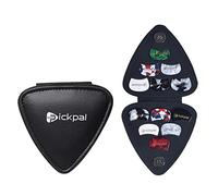 HUIOP PICKPAL Étui de support pour médiators pour guitare électrique acoustique Comprend 12 médiators de guitare en cuir Pochette de rangement pour médiators pour guitare Cadeaux pour enfants Amis jou