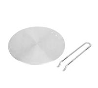 HUIOP Plaque D'adaptation pour Diffuseur de Chaleur en Acier Inoxydable, Plaque de Cuisson électrique à Gaz à Induction avec Poignée, 100% Neuve, Chauffage Rapide et Uniforme, en Acier (22 cm)