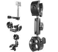 HUIOP Porte-vélos métallique GP-HBM-001-D Supports pour caméra Support avec pince Adaptateur pour guidon de vélo Alliage d'aluminium avec double tête de boule rotative avec coussinet