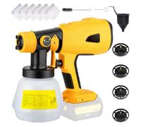 HUIOP Pulvérisateur de peinture sans fil, pulvérisateur de peinture de rechange pour DEWALT, RYOBI batterie 20 V Max, pulvérisateur de peinture électrique portatif avec récipient de 1000 ml pour