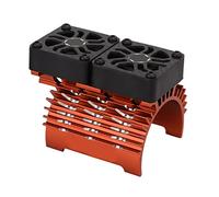 HUIOP Radiateur de Moteur à Double Ventilateur, Forte Dissipation Thermique, Ventilateur de Refroidissement à Moteur sans Balais 40 42mm pour Voiture Télécommandée (Orange)
