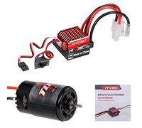 HUIOP RC Motor esc, Moteur brossé 550 12T avec contrôleur de Vitesse électrique brossé ESC 60A/360A 6V/2A pour Remplacement de Camion de Voiture de Course télécommandé pour TRAX4 1/10,12T Motor