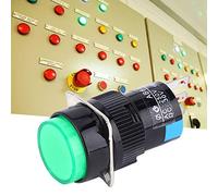 HUIOP Résistance aux Vibrations de Commutateur à Bouton Rond momentané pour équipement électronique, équipement D'automatisation AC 250V 3A DC 30V 5A Vert 5 Pièces (Vert)