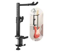 HUIOP Support de Guitare à Pince, Support de Bureau avec Clips, Robuste à Hauteur Réglable pour Guitare électrique Acoustique, Basse, ukulélé, Mural pour Instruments Studio Musiciens, Métal Noir
