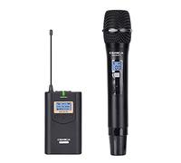 HUIOP Système de microphone à main CVM-WM100H Système de microphone sans fil UHF portable de 48 canaux, moniteur de 100 m, volume de 16 niveaux, moniteur en temps réel avec émetteur, récepteur