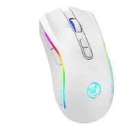 HUIOP T69 Souris mécanique sans fil RVB 2,4 G Design ergonomique Capacité de la batterie 650 mAh 7 boutons programmables Durée de vie 10 millions de frappes 4800 DPI