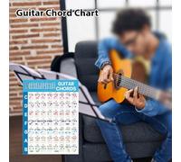 HUIOP Tableau d'accords de guitare avec cercle des quintes - Poster d'accords de guitare pour débutants et enseignants - Théorie musicale - Papier plaqué cuivre - Tableau d'accords de guitare étanche
