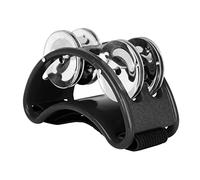 HUIOP Tambourin à percussion avec 4 paires de clochettes en acier inoxydable et sangle élastique Instrument de musique à percussion pour accompagnement de tiroir, tambourin sur pied avec clochettes en