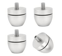 HUIOP [Titre] Ensemble de Pieds de Support D'isolation Haut-Parleur, Coussinets Base D'amplificateur en Alliage D'aluminium (Argent)