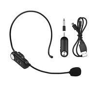 HUIOP Wireless Mircrophone Headset Casque microphone sans fil multifonction Système de microphone sans fil UHF Batterie intégrée avec prise de 3,5 mm/convertisseur de 6,35 mm pour enregistrement