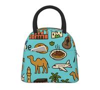 HUIopq Asie Europe Afrique Imprimer Mode Isotherme Lunch Bag Repas Snacks Boissons Fourre-tout Adultes Enfants Familles