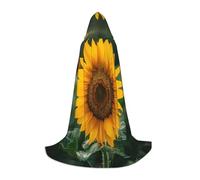 HUIopq Belle cape à capuche imprimé tournesol pour cosplay, festival, carnaval, famille, vacances, aventures en plein air