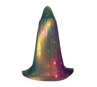 HUIopq Belle cape à capuche imprimée galaxie pour cosplay, festival, carnaval, famille, vacances, aventures en plein air