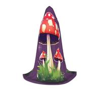 HUIopq Cape à capuche avec imprimé champignon rouge magique pour cosplay, festival, carnaval, famille, vacances, aventures en plein air