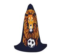 HUIopq Cape à capuche avec imprimé lion pour cosplay, festival, carnaval, famille, vacances, aventures en plein air