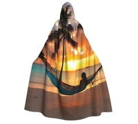HUIopq Cape à capuche douce avec imprimé coco, plage, coucher de soleil, cosplay, bal masqué, carnaval, festival, sorties, événements
