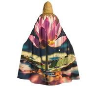 HUIopq Cape à capuche douce avec imprimé fleurs de lotus pour cosplay, bal masqué, carnaval, festival, sortie, événements