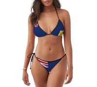 HUIopq Drapeau des îles Turques et Caïques Imprimer Superbe Bikini Deux Pièces Femme Maillot de Bain Plage Piscine Été Aventure Imperméable, Noir , XL