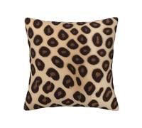 HUIopq Housse de coussin carrée avec imprimé léopard amusant, doux pour la peau, respirant, utilisation polyvalente
