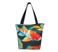 HUIopq Joli sac d'été léger avec sangle réglable Motif carpes koï Idéal pour les voyages, la plage, un usage quotidien